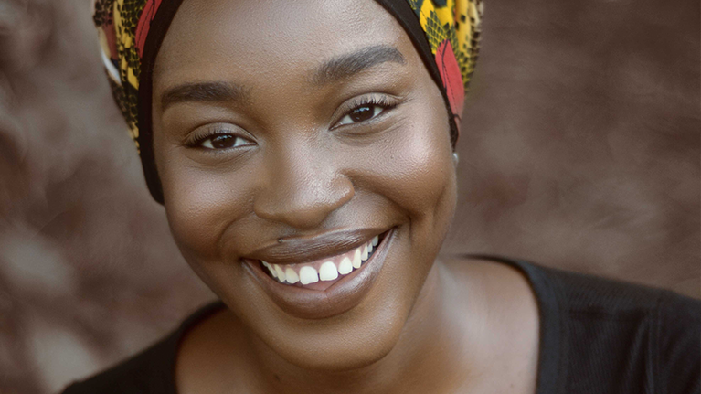 A smiling woman in Lagos, Nigeria